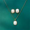 Cubic Zirconia Moti Pendant Set With 2 Tone Plating