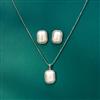 Cubic Zirconia Moti Pendant Set With Rhodium Plating