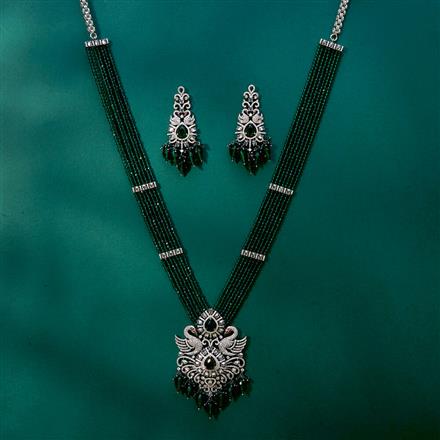 Cubic Zirconia Classic Pendant Set With Black Plating