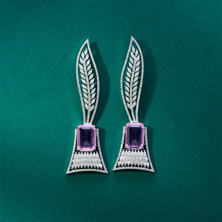 Cubic Zirconia Classic Earring With Rhodium Plating