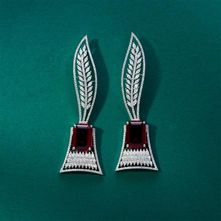 Cubic Zirconia Classic Earring With Rhodium Plating