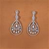 Cz Classic Earring With 2 Tone Black Rhodium Plating