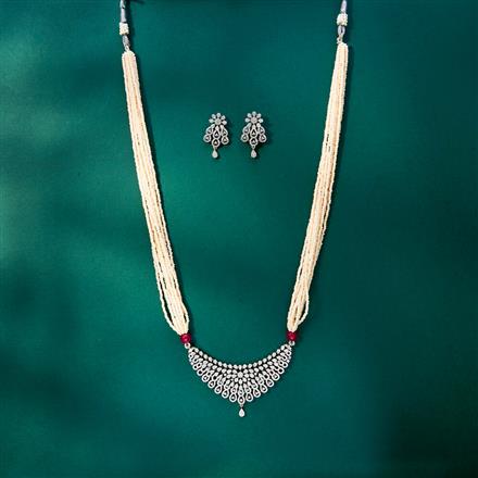 Cubic Zirconia Classic Pendant Set With Rhodium Plating