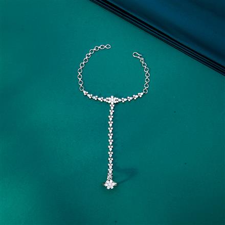 Cubic Zirconia Delicate Hath Pan With 2 Tone Rhodium Plating