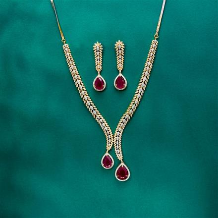 Cz Classic Necklace With 2 Tone Plating