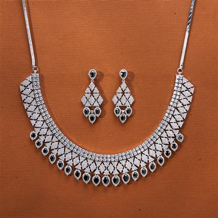 Cubic Zirconia Classic Necklace With Rhodium Plating
