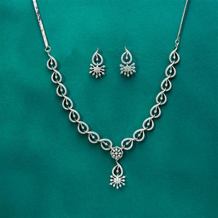 Cz Delicate Necklace With 2 Tone Plating