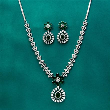 Cz Classic Necklace With Rhodium Plating