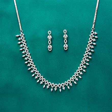 Cz Delicate Necklace With 2 Tone Plating