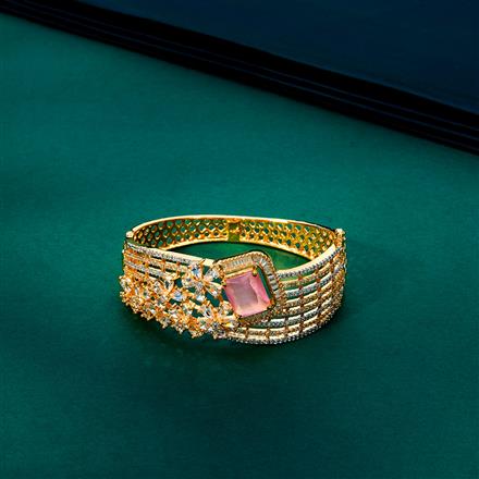 Cubic Zirconia Openable Kada With 2 Tone Plating