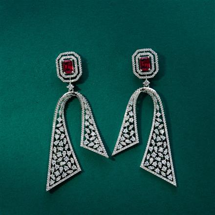 Cubic Zirconia Classic Earring With Rhodium Plating