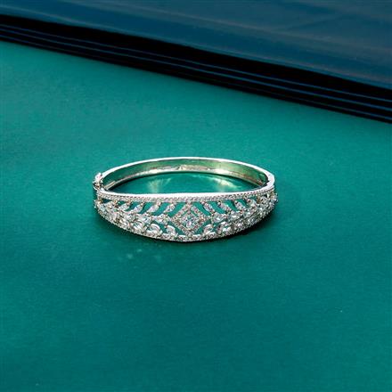 Cubic Zirconia Classic Kada With Black 2 Tone Rhodium Plating