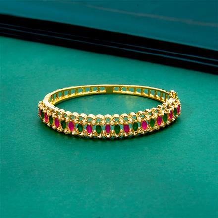 Cz Classic Kada With Gold Plating