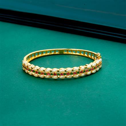 Cz Delicate Kada With Gold Plating