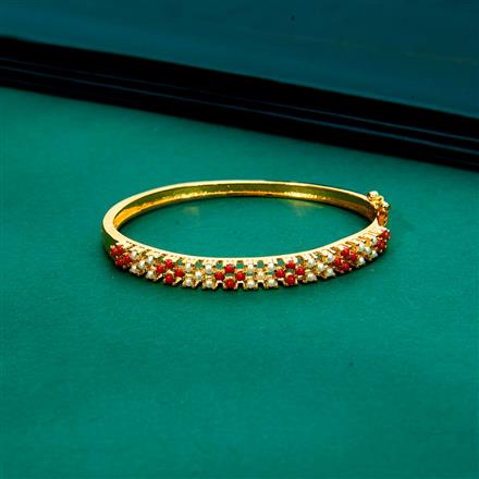 Cz Delicate Kada With Gold Plating