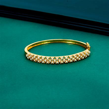 Cz Delicate Kada With Gold Plating