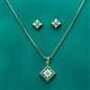 Cz Classic Pendant Set With Gold Plating