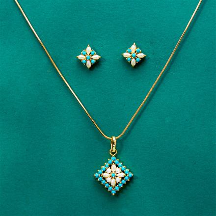 Cz Classic Pendant Set With Gold Plating