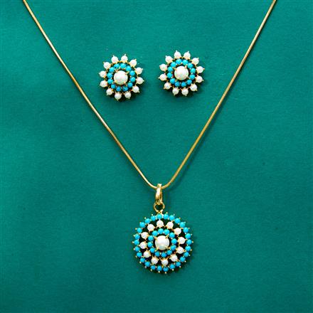 Cz Classic Pendant Set With Gold Plating
