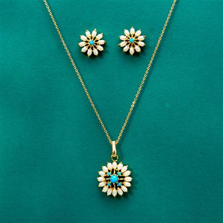 Cz Classic Pendant Set With Gold Plating