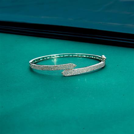 Cz Delicate Kada With 2 Tone Rhodium Plating