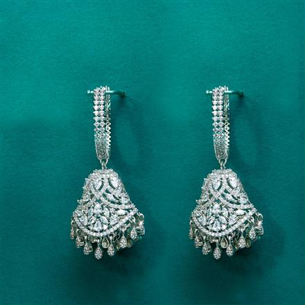 Cz Classic Jhumki With 2 Tone Rhodium Plating