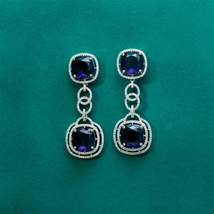 Cz Classic Earring With Rhodium Plating