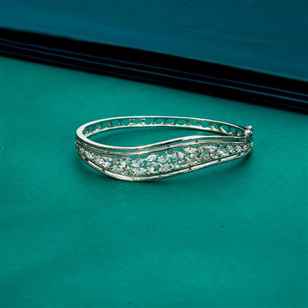 Cz Classic Kada With Black 2 Tone Rhodium Plating