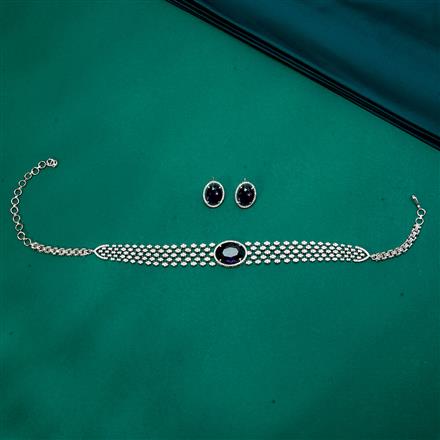 Cz Classic Necklace With Rhodium Plating