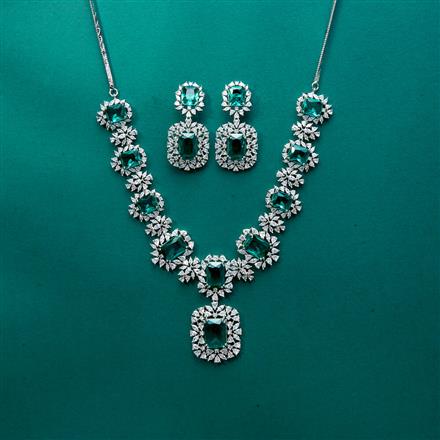 Cz Classic Necklace With Rhodium Plating
