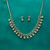 Cz Classic Necklace With 2 Tone Rhodium Plating