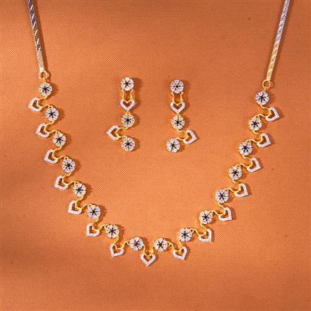 Cz Classic Necklace With 2 Tone Plating