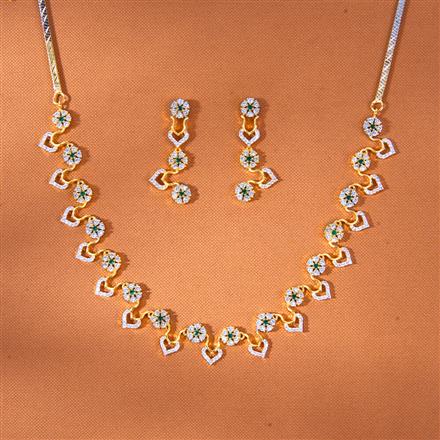 Cz Classic Necklace With 2 Tone Plating