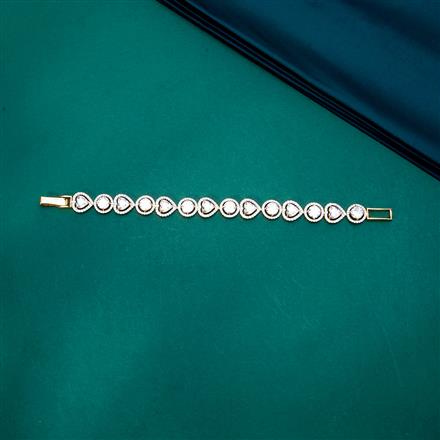 Cz Classic Bracelet With 2 Tone Rhodium Plating