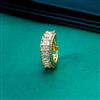 Cz Adjustable Ring With 2 Tone Plating
