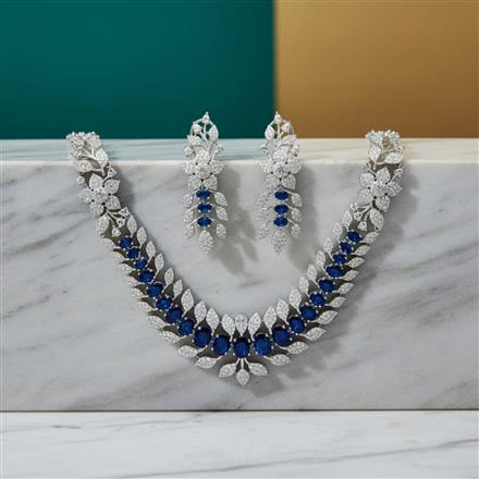Cz Classic Necklace With Rhodium Plating