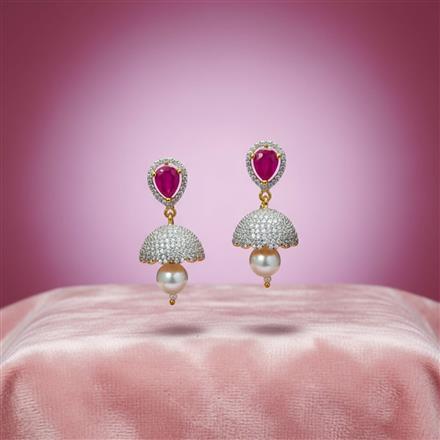 Cz Classic Jhumki With 2 Tone Plating