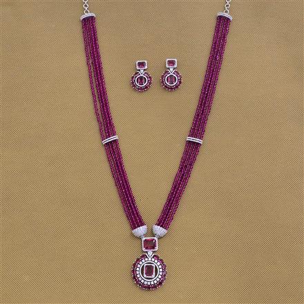 Cubic Zirconia Classic Pendant Set With Rhodium Plating