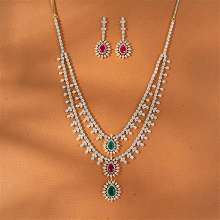 Cubic Zirconia Classic Necklace With 2 Tone Plating