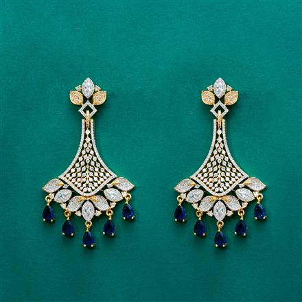 Cz Classic Earring With 2 Tone Plating