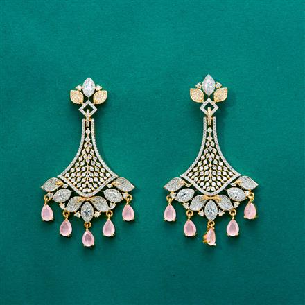 Cz Classic Earring With 2 Tone Plating