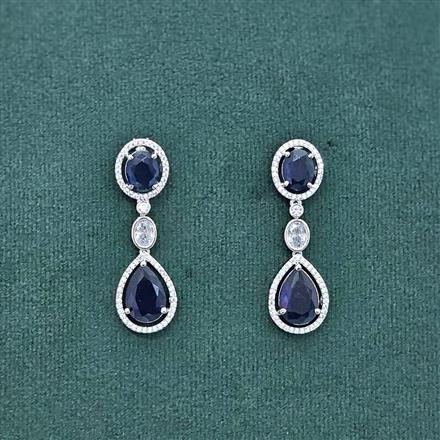 Cz Classic Earring With Rhodium Plating
