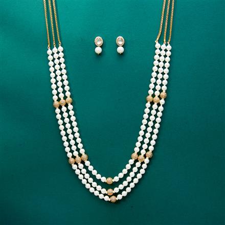 Cz 3 Line Necklace With Gold Plating