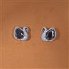 Cz Peacock Earring With Rhodium Plating Plating