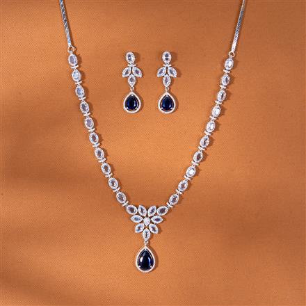 Cz Classic Necklace With Rhodium Plating Plating