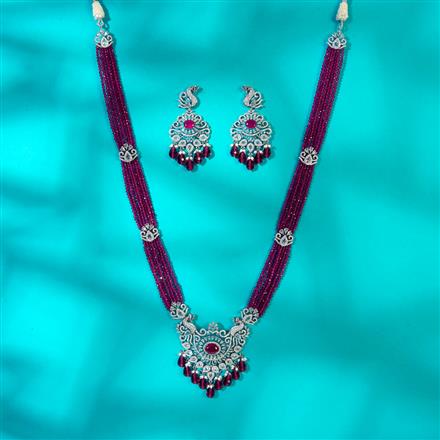 Cz Classic Pendant Set With Rhodium Plating