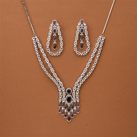 Cubic Zirconia Classic Necklace With Rhodium Plating