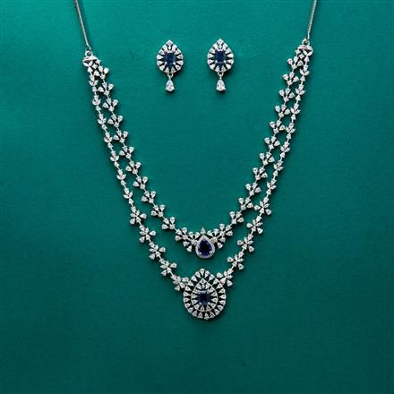 Cz Classic Necklace With Rhodium Plating