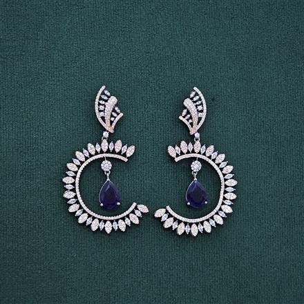 Cz Classic Earring With Black Rose Plating