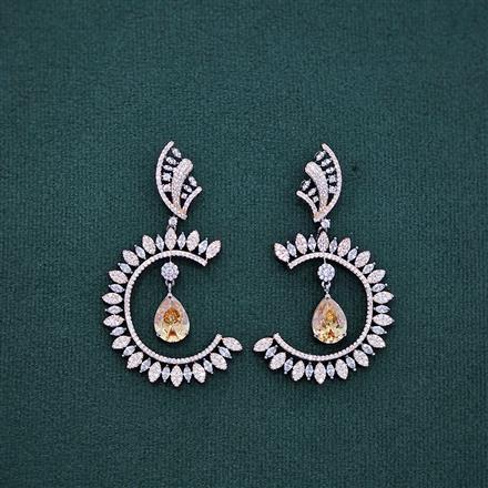 Cz Classic Earring With Black Rose Plating